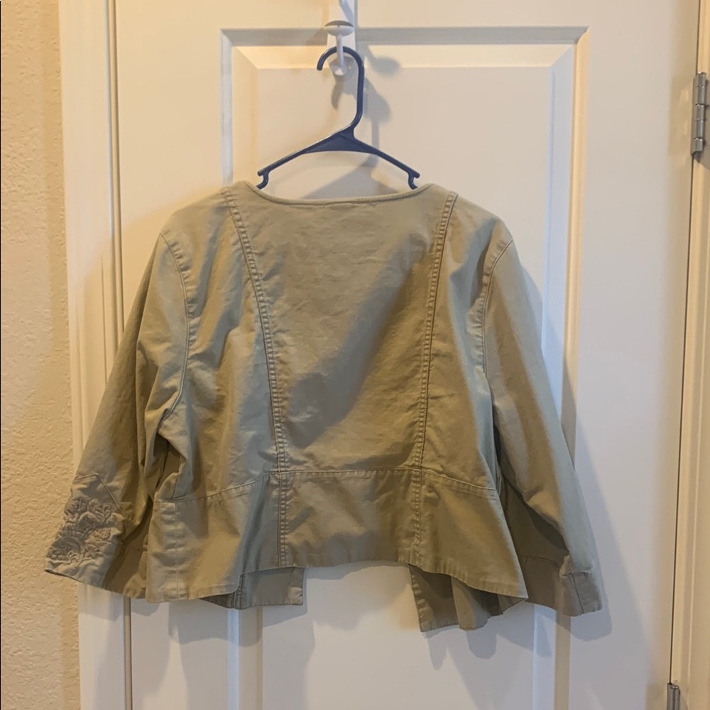 Embroidered Beige Jacket - Picture 3 of 5